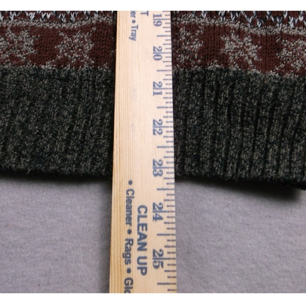 Cambridge Classics Mens Vintage Fair Isle Crewneck Sweater Blue Brown Large - Picture 8 of 9